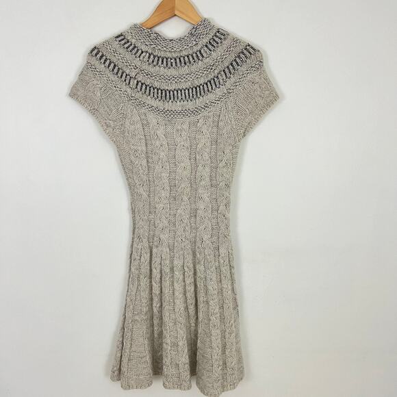Free People Nordic Nights Cable Knit Sweater Dress Size Medium - Picture 3 of 10